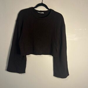 Urban Renewal Waffle Bell Sleeve Crop Top